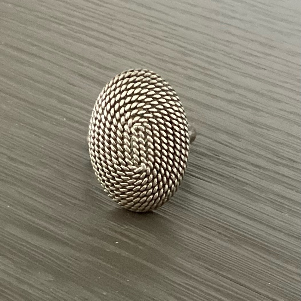Textured Silver Ring - image 3